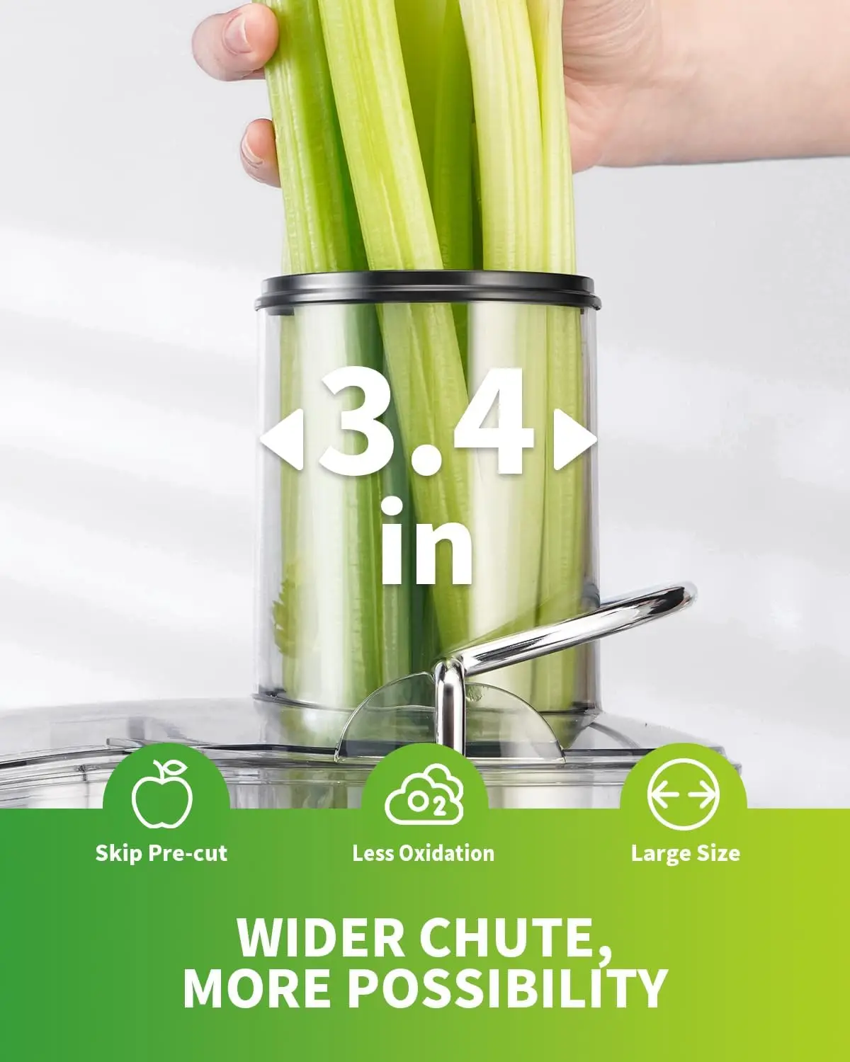 1300W Powerful Juicer with Larger 3.4