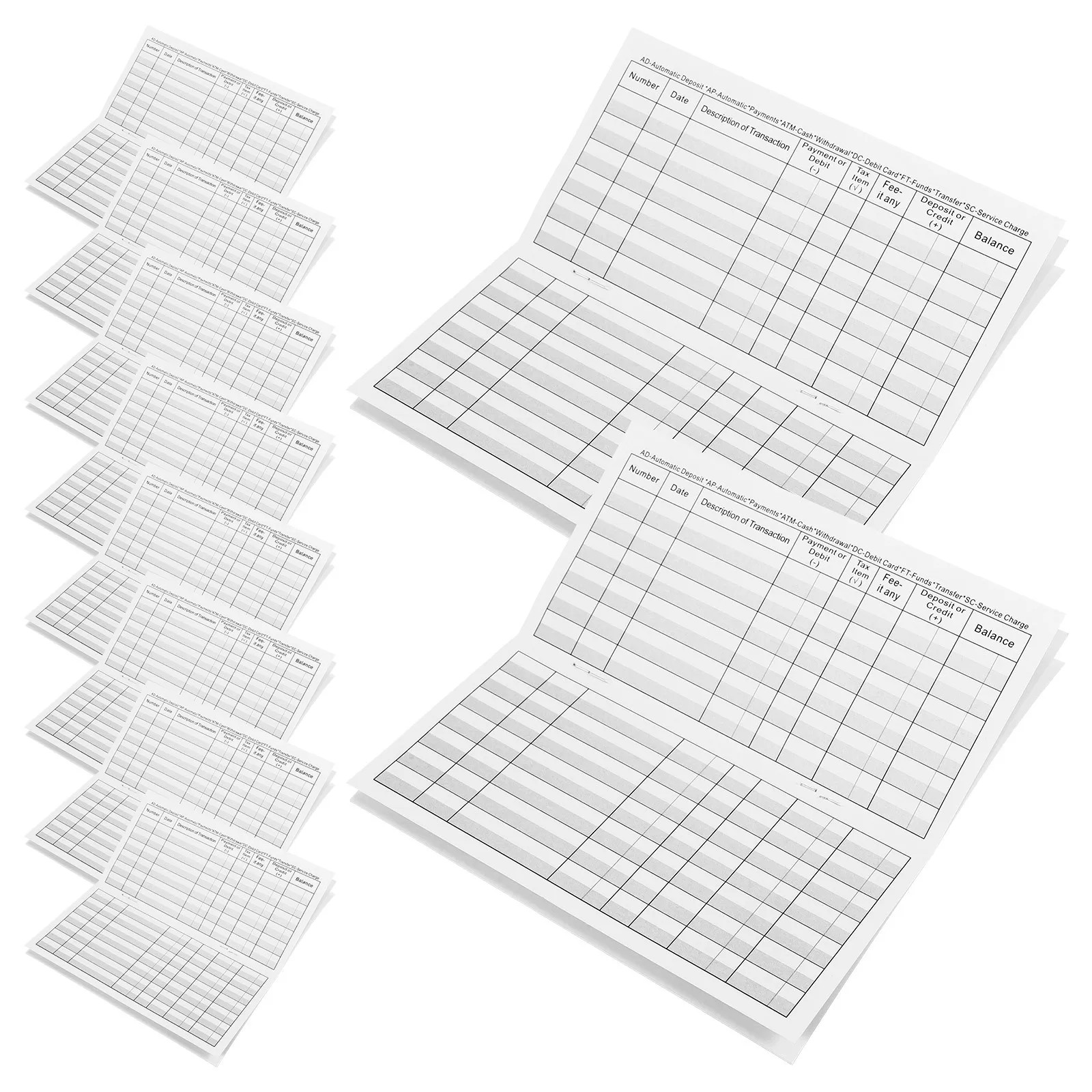 10-Scheckheft, Transaktionsregisters, umfassendes Finanznotizbuch für das Check-Management für eine effiziente Ausgabenverfolgung