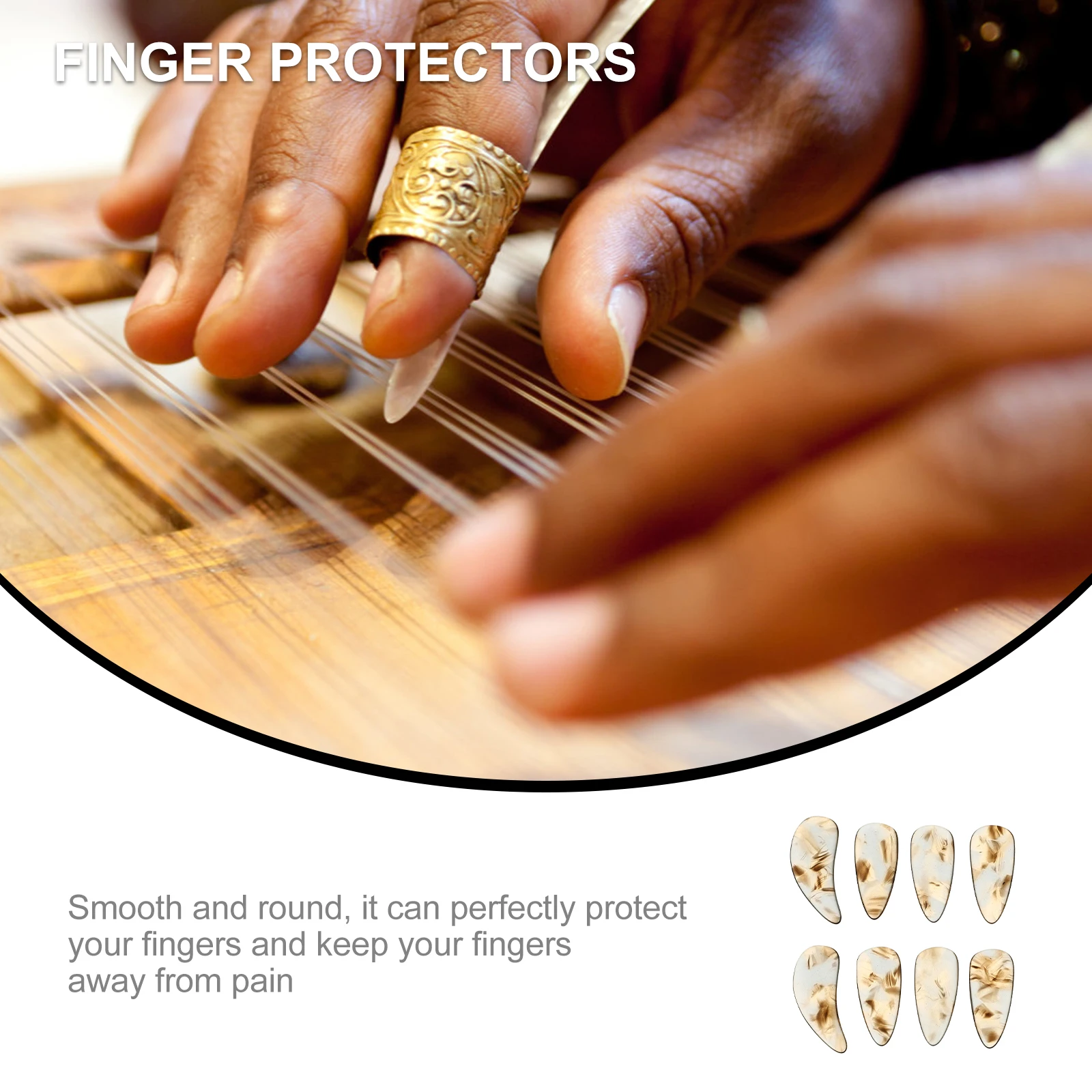 

8 Pcs Practice Nails Guzheng Finger Picks Adult Kids Musical Instruments Fingers