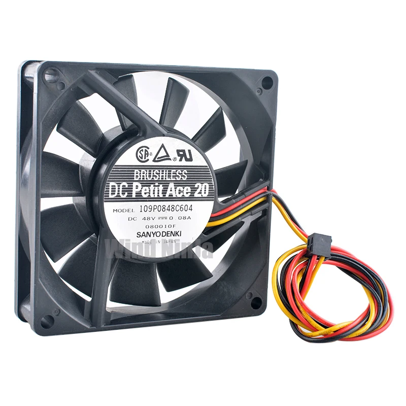 

109P0848C604 8cm 80mm fan 80x80x20mm DC48V 0.08A 3pin Dual ball bearing cooling fan for server power frequency converter