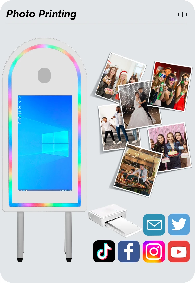 卸売 55インチ LCD タッチスクリーン ウェディングフォトブース セルフィーミラー 32インチタッチミラーと互換性あり 結婚式用