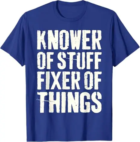 Wissenwelt-Kenner, Reparatur-Meister, Lustiges Vatertags-T-Shirt, Y2K Herrenkleidung, Buchstaben-Print Spruch-T-Shirt, Ehemann, Papa, Neuartiges Geschenk – Detail 6