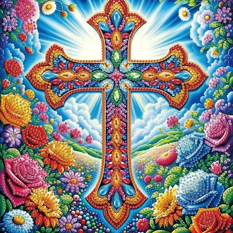 5D DIY Diamond Painting Set Cross Special Shape Diamond Artwork Gift Wall Decoration Home Decoration