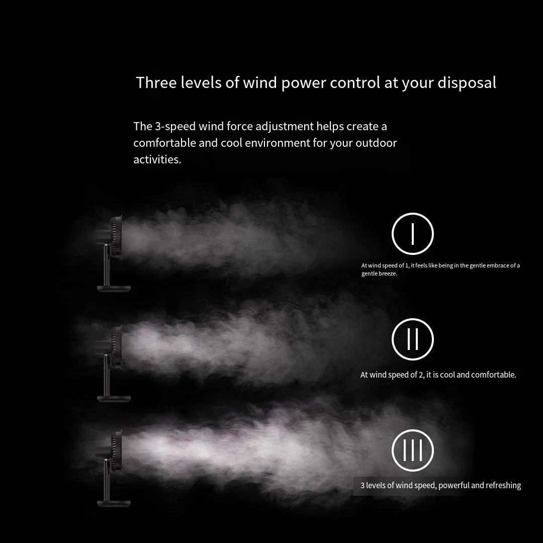 Xiaomi Mijia Smart Portable Desk Fan USB Rechargeable Handheld Mini Electric Fans Cordless Air Cooling Small Fan