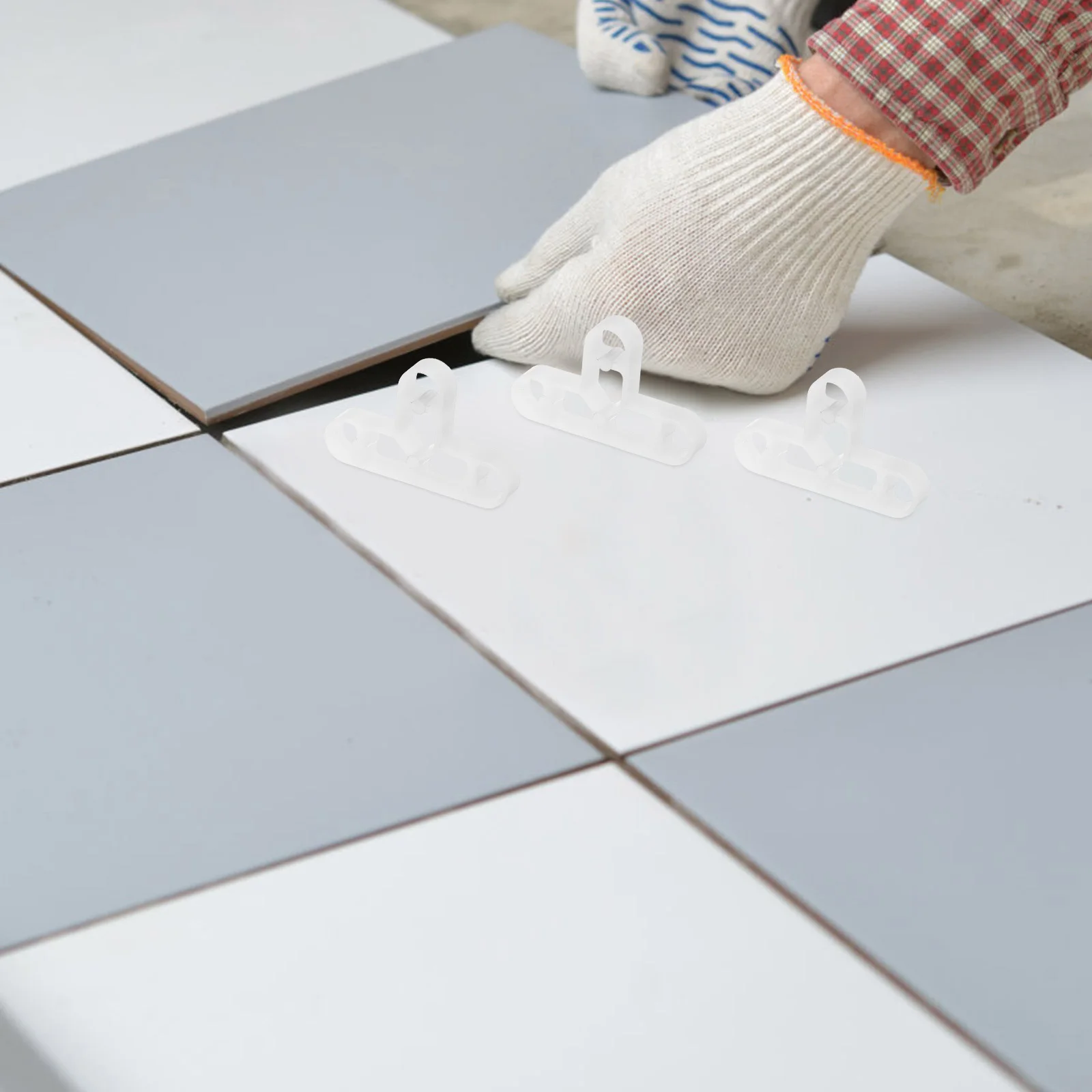 100 Buah Kit Perata Ubin Bentuk-T, Pengatur Jarak Ubin Plastik, Alat Perata yang Dapat Digunakan Kembali untuk Pemasangan Lantai Keramik, Penggunaan Profesional