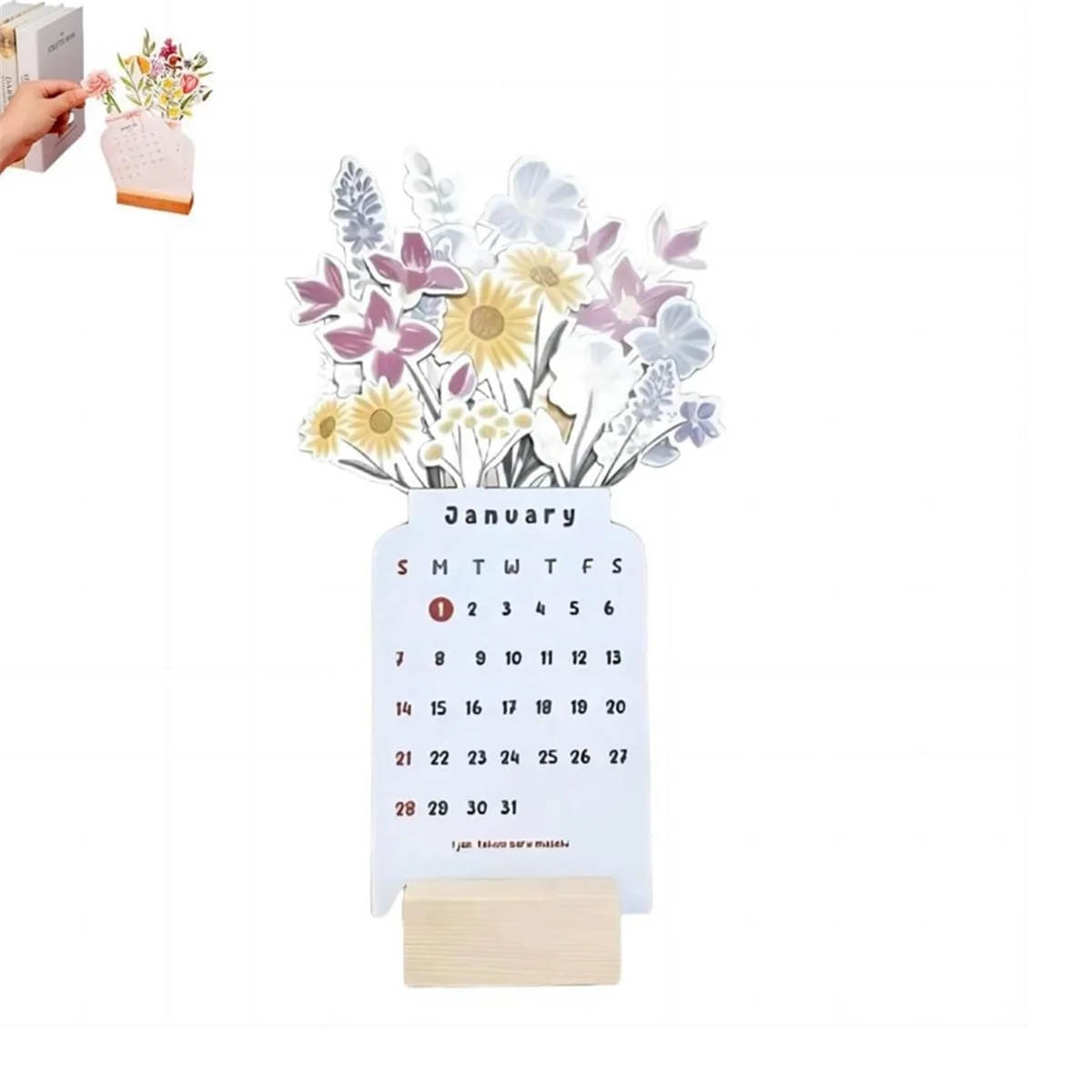 2024 Calendar,2024 Bloomy Flowers Desk Calendar