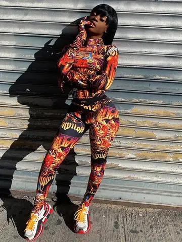 Dam T-shirt Y2k Topp Polotröja Sexig Eldflammande Tryck Crop Top Långärmad Handskar Bodycon Sexig Streetwear Gotisk T-shirts 8 best sales långärmad t-shirt med handskar - №1