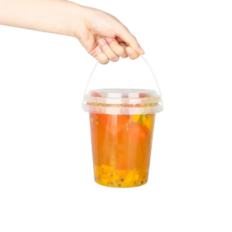 custom.LOKYO Custom Plus Size 700ml 1000ml Portable Fruit Plastic Bubble Milk Tea Cup