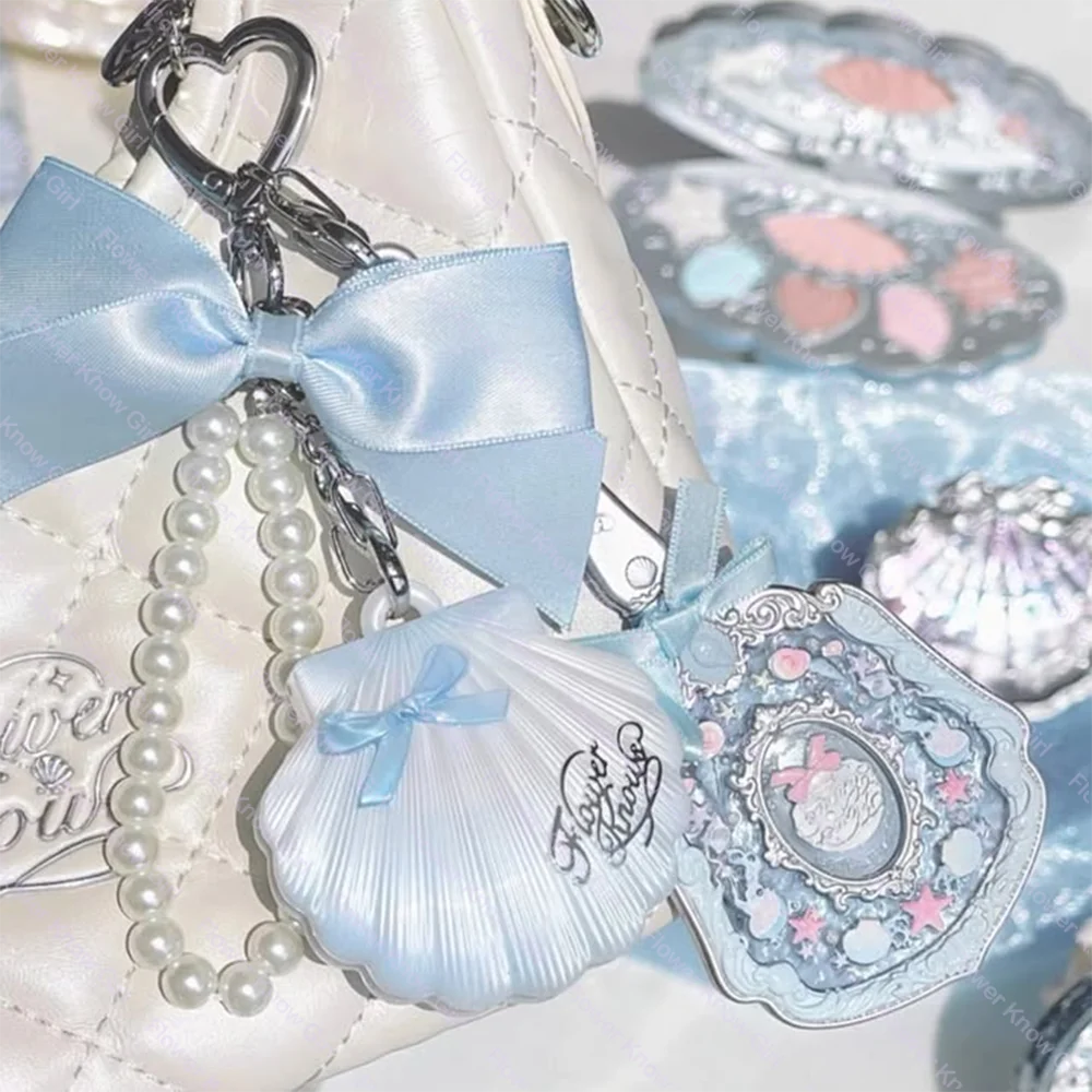 FlowerKnow Bunny Garden Portable Lip Balm Face Powder with Blush Highlighter Pendant - Long Lasting Makeup Decoration