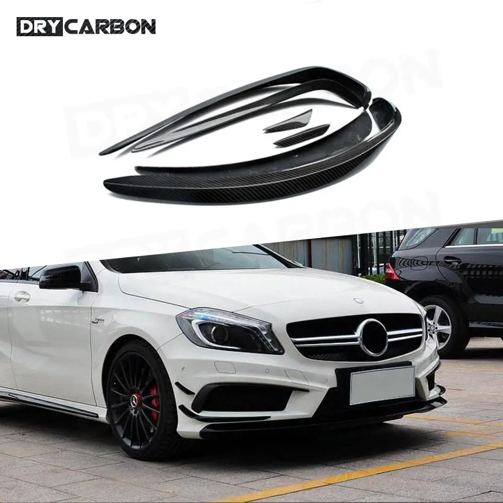 

Carbon Fiber Front Bumper Fins Air Vent Canards for Mercedes Benz W176 A180 A200 A250 AMG A45 2013-2018 Splitters