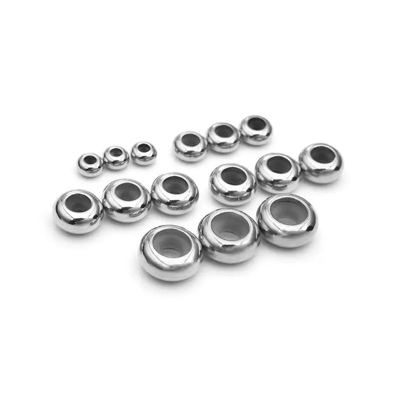 10pcs DIY Jewelry Beads Tiny Stainless Steel Silicone Rubber Spacer Stopper Bead for DIY Bracelet Bangle Making Jewelry Finding