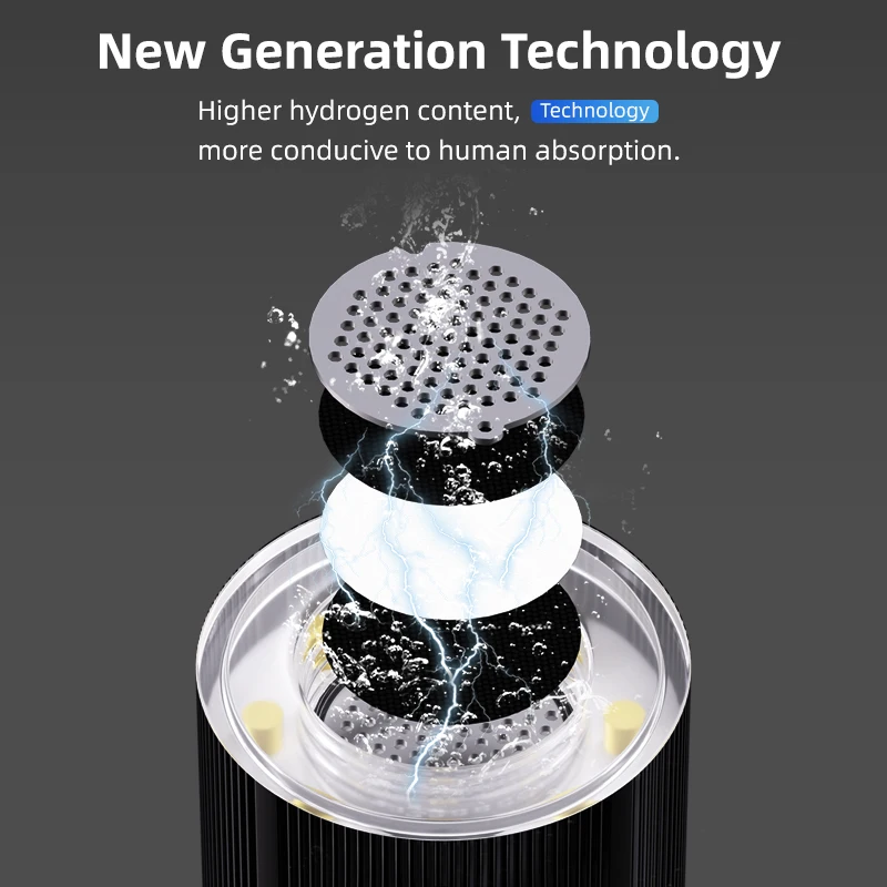 Portable 6000ppb Hydrogen Rich Water Generator 230ml H2O Cup Electric 230ml Hydrogen Water Bottle Household Use