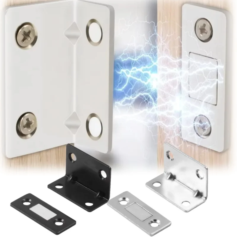 

Magnetic Door Closer Strong Door Closer Magnetic Catch Latch Magnet For Furniture Cabinet Cupboard Ultra Self-adhesive Latch