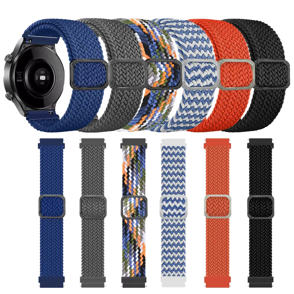 20 مللي متر 22 مللي متر النايلون مضفر حزام لساعة هواوي 5 46 مللي متر استبدال سوار ساعة GT 5 برو GT 3 برو 43 مللي متر ساعة 4 برو GT 5 4 46 مللي متر الفرقة