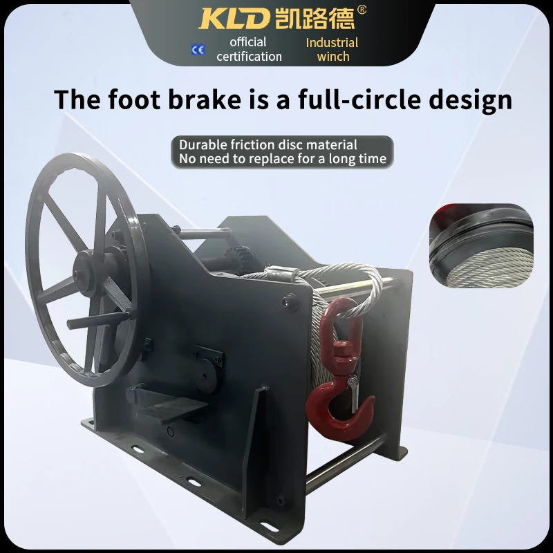 Provide 5 Tons of Wire Rope Hand Winches for Lifting, Marine Hand Winches with Brakes Can Be Customized