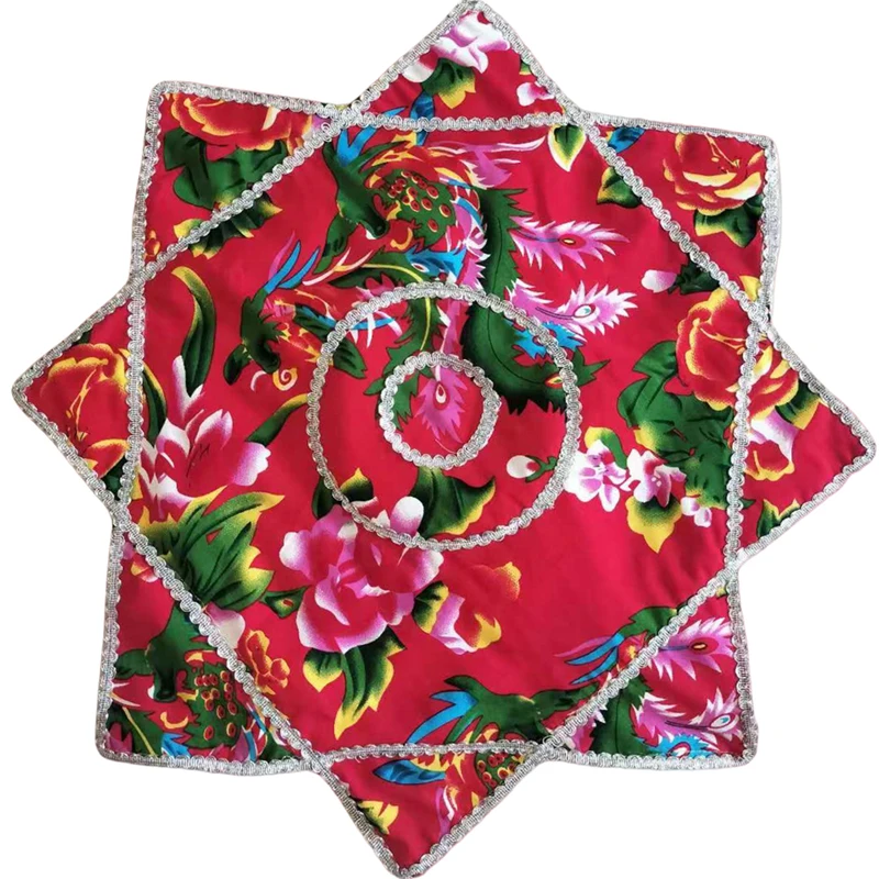 Chinese Northeast Yangge Dance Handkerchief Octagonal Cotton Fabric Ethnic Folk Dance Grade Specific Performance Accessories