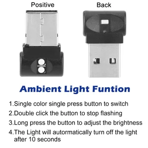 Mini USB LED -Auto Auto Innenatmosphäre Notfalllicht RGB Selbst farbenfrohe dekorative Lamp -Autozubehör 10 Hauptverkaufslicht Rampa - №1