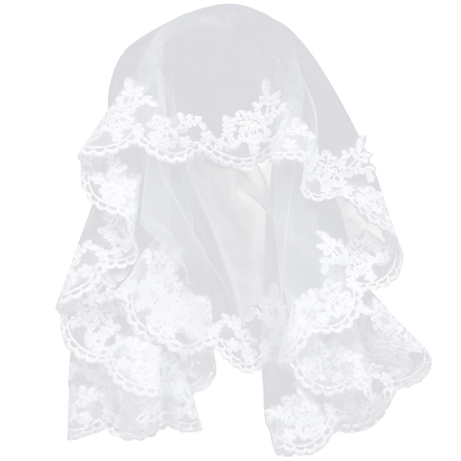 

Little Girl Veil First Communion Costume Bride Wedding Headgear Bridal for Mesh Flower Dresses Child Veils