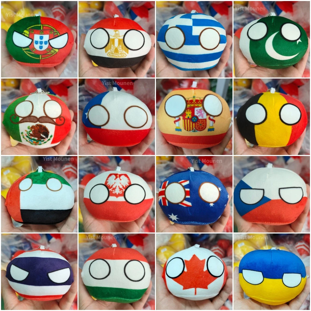 컨트리 볼 봉제 인형 장난감, 70 가지 스타일, 10cm, Polandball 펜던트 컨트리 볼, 어린이 크리스마스 선물