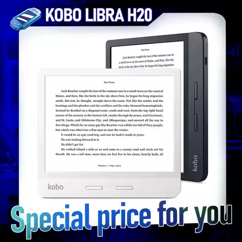 Used 7 "KOBO Libra H2O e-Reader ebook 300PPI N873 IPX8 Waterproof Carta HD EInk screen ComfortLight PRO kindle электрон