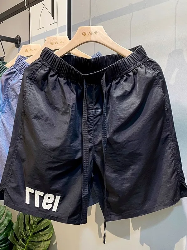 

Trendy Men's American Sports orts Summer New Loose Beach Pants Breathable Elastic Waist Five-Point Casual Pants