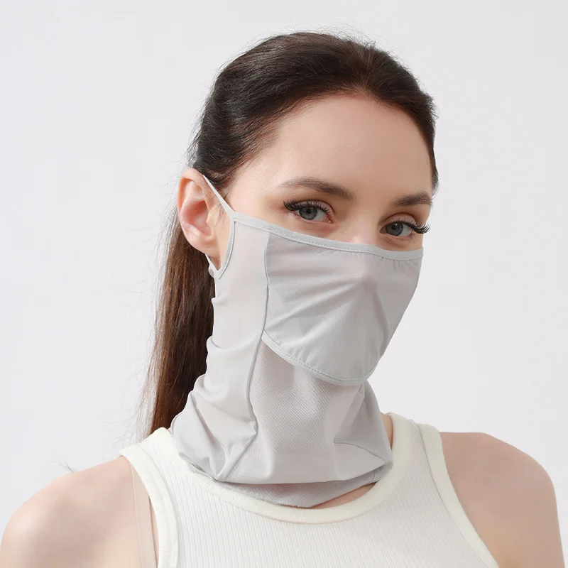 Woman Summer Mask Face Cover Sun Mask for Face Anti UV Ice Silk Breathable UV Protection Cheek Masks for Golf Cycling Fishing