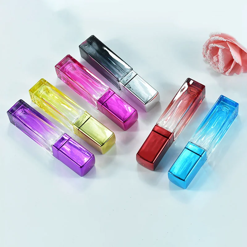 Perfume Bottle 20ml Colorful Glass Super Fine Sprayer Empty Perfume Atomizer Alcohol Container Portable Refillable Bottle Square