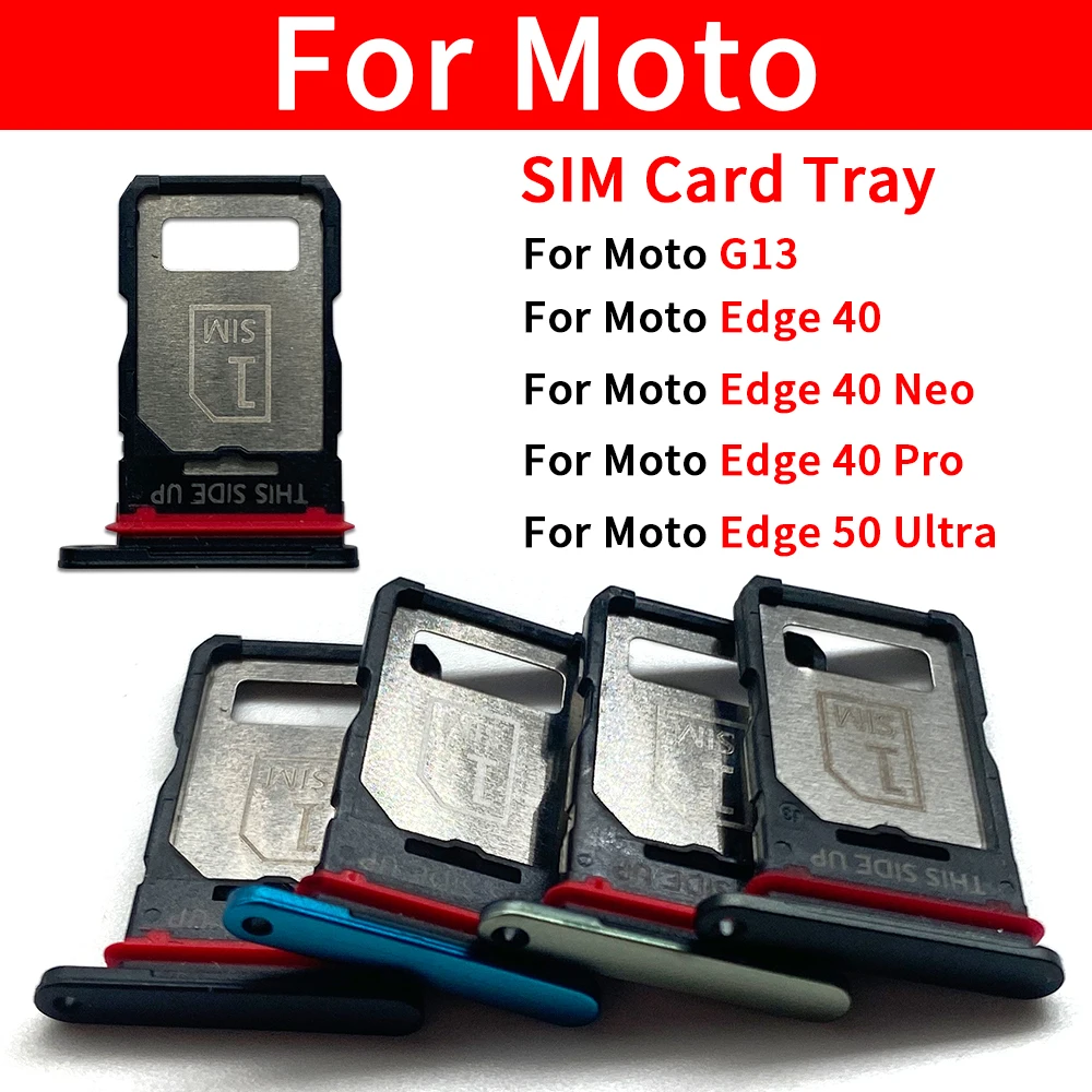 10 Pcs For Moto Edge 40 Neo Pro Edge 50 Ultra G13 Sim Card Slot Tray Holder Sim Card Reader Socket