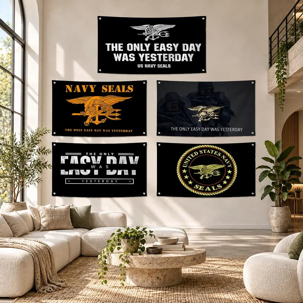 US Navy Seals Military Cool Flags Soft Durable Tapestry Skin-friendly  Outdoor Party Home Living Room Bar Bedroom Decoration