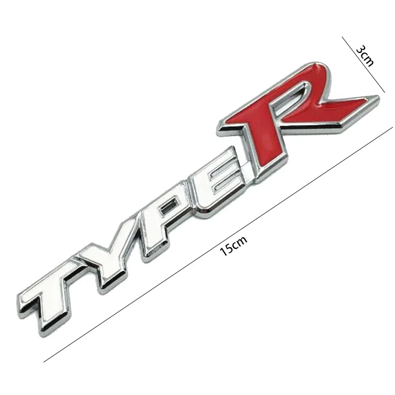 3D Metal Car Sticker Auto Badge Emblem Type R Logo Decal For Honda CIVIC FD2 FD FA 5 Mugen TypeR Racing Car Styling Accessories