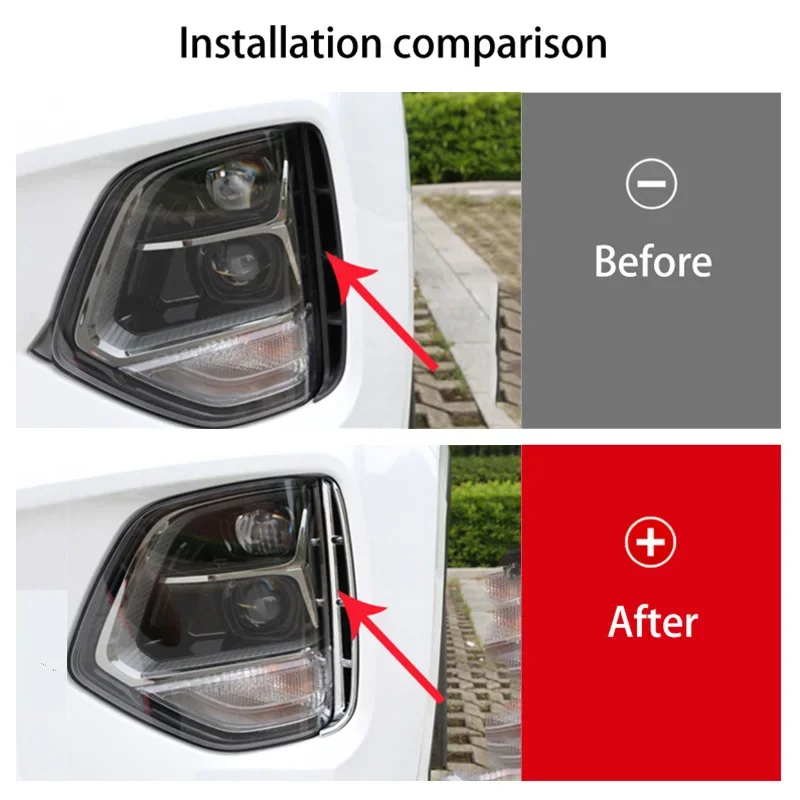 Headlight Anti-Fog Kit Headlights Air Intake Trim Chrome Style Exterior Accessories For Hyundai Santa Fe Santafe IX45 2019-2022