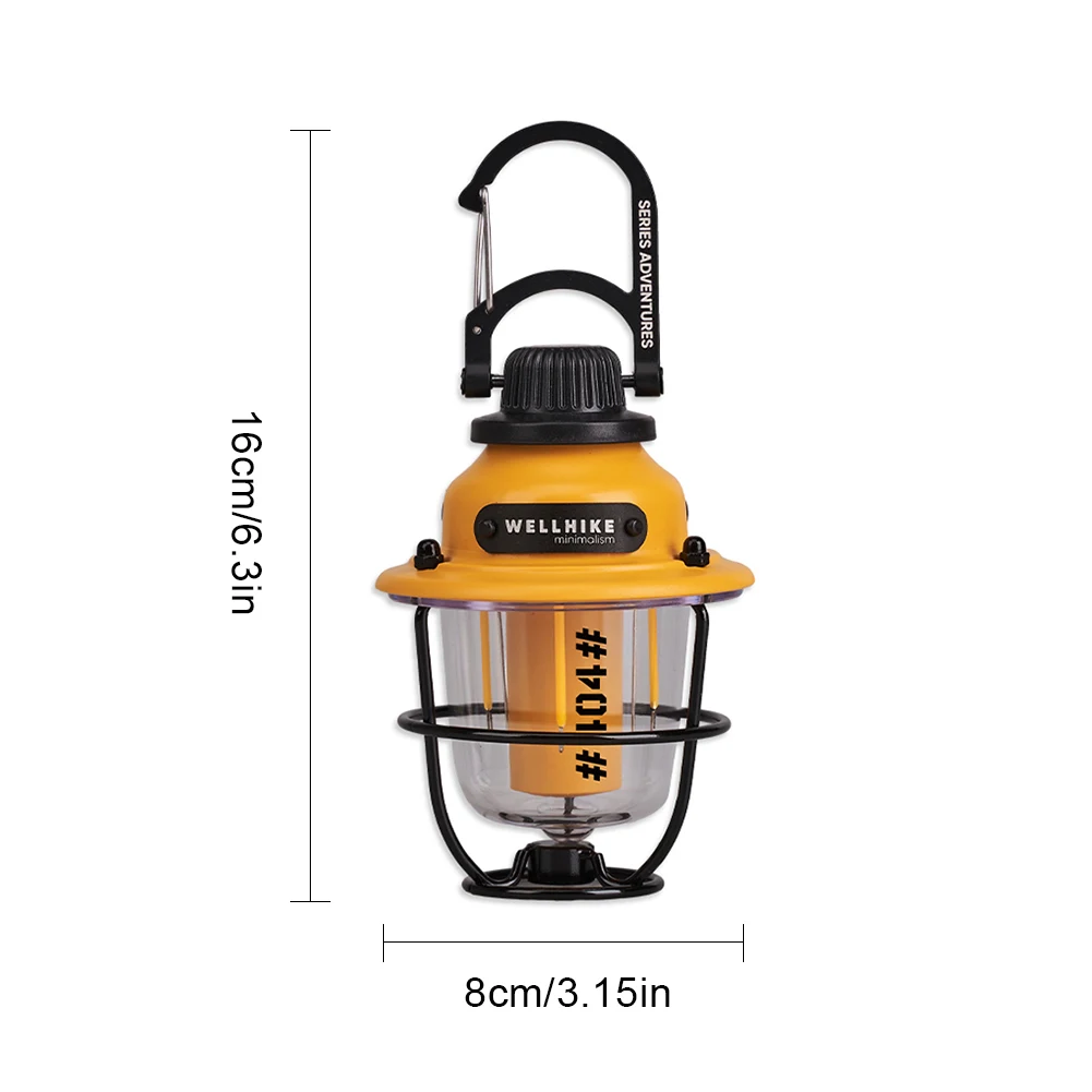 

Camping LED Outdoor Vintage Light Stepless Dimming Retro Campsite Lantern Type-C Convenient Hook Waterproof for Hiking Fishing