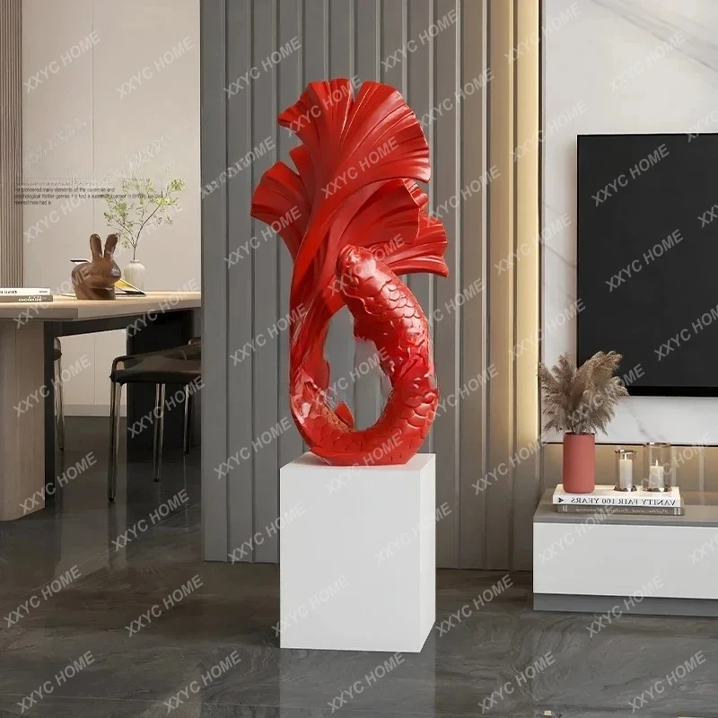 

Y1 Koi fish floor ornament home jewelry lobby exhibition hall light luxury handicrafts
