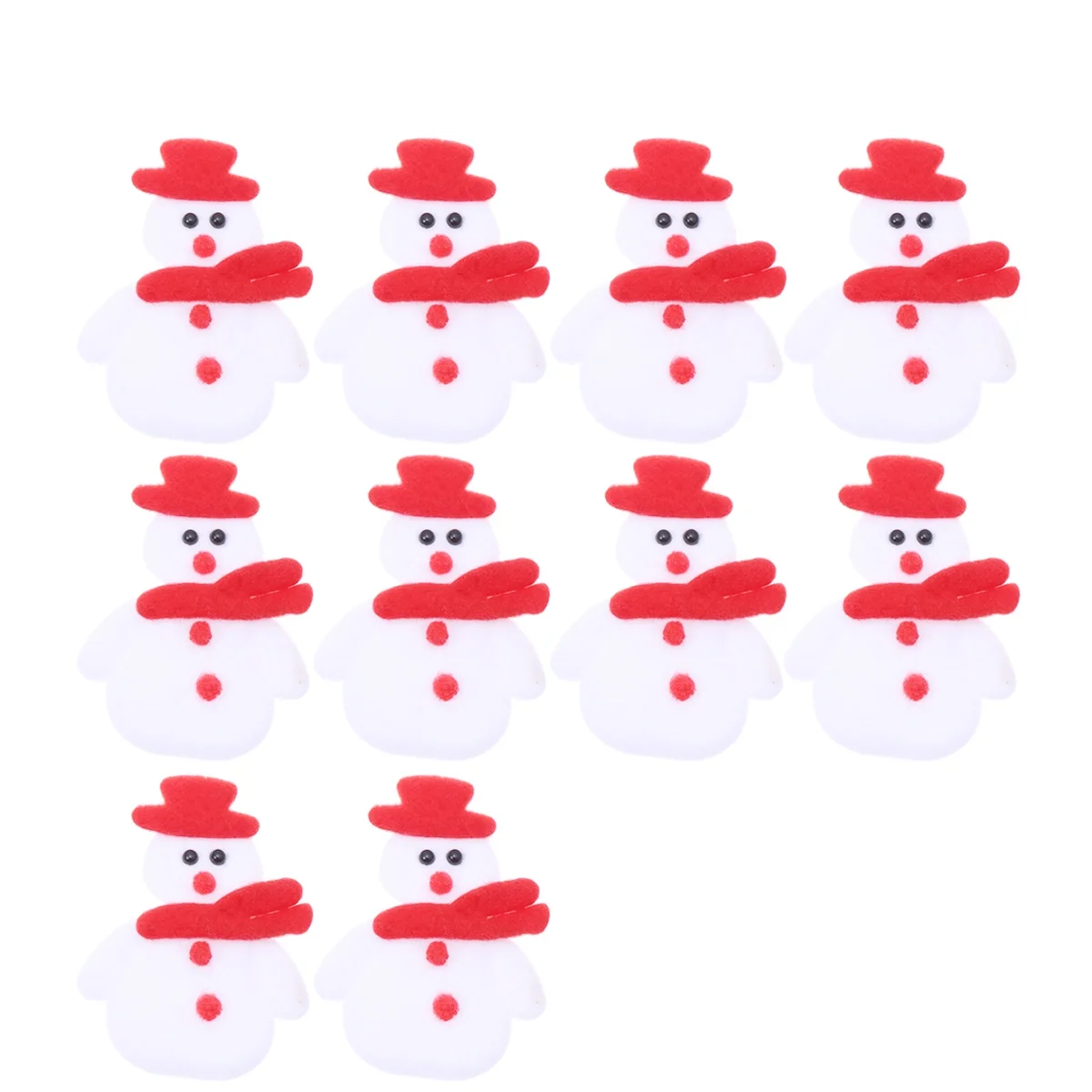 

10pcs Snowman Felt Hat Christmas Hair Accessories Diy Applique Embellishment Decor For Crafts Case Scrapbooking