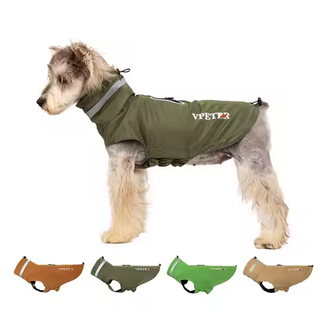 Teddy Schnauzer Dog Raincoat With Anti Adhesive Velcro And Reflective Strape Pet Outdoor Small Medium Hoodie Pets Raincoat