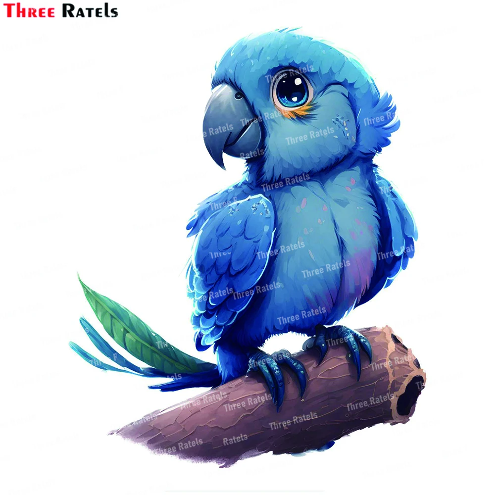 Three Ratels K946 Blue Parrot Bird Classical Art Home Bedroom Decoration Wall Stickers Mural Flowers Toilet Decal
