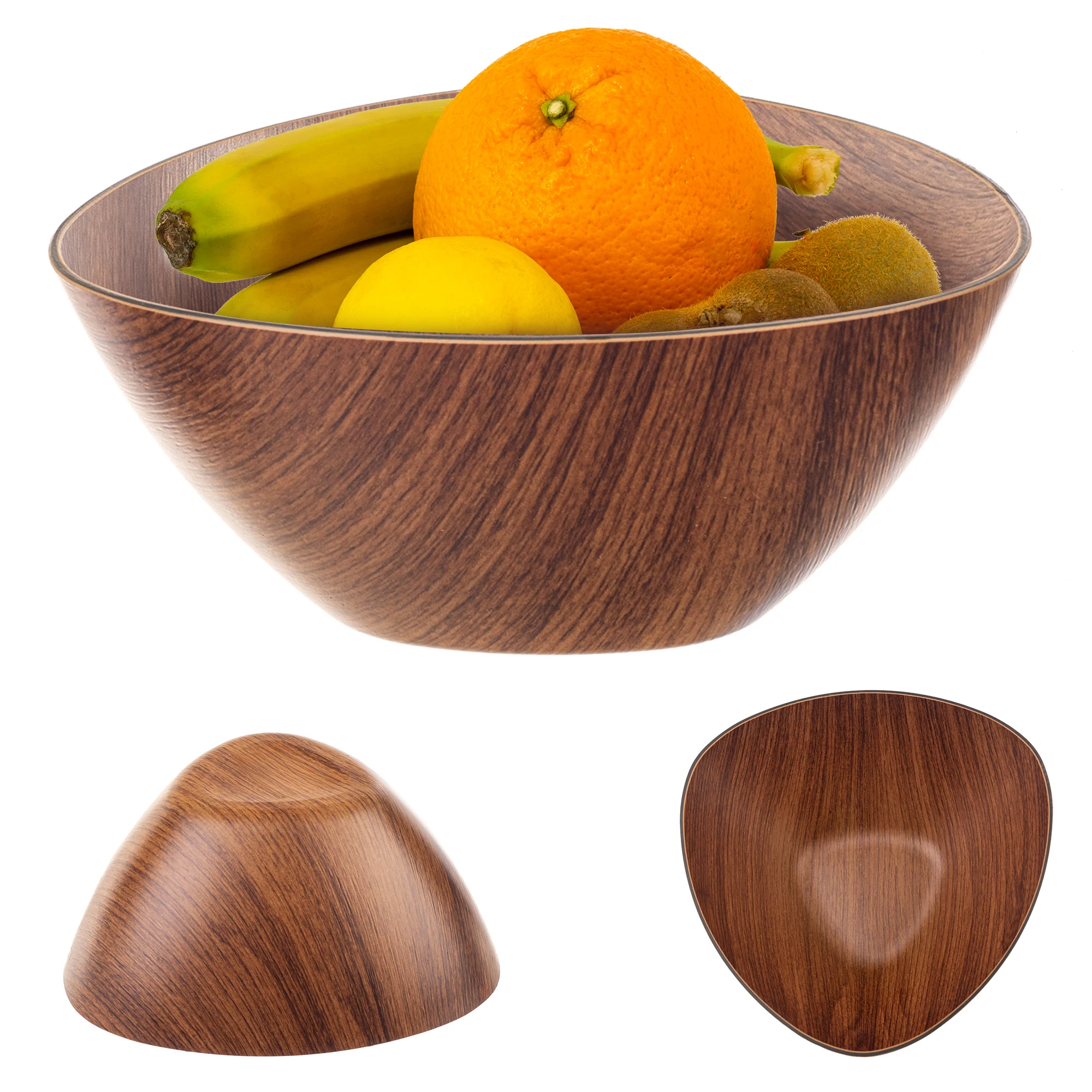 KADAX Slakom Plastic Kom 20cm Fruitsalade Snack Driehoekskom