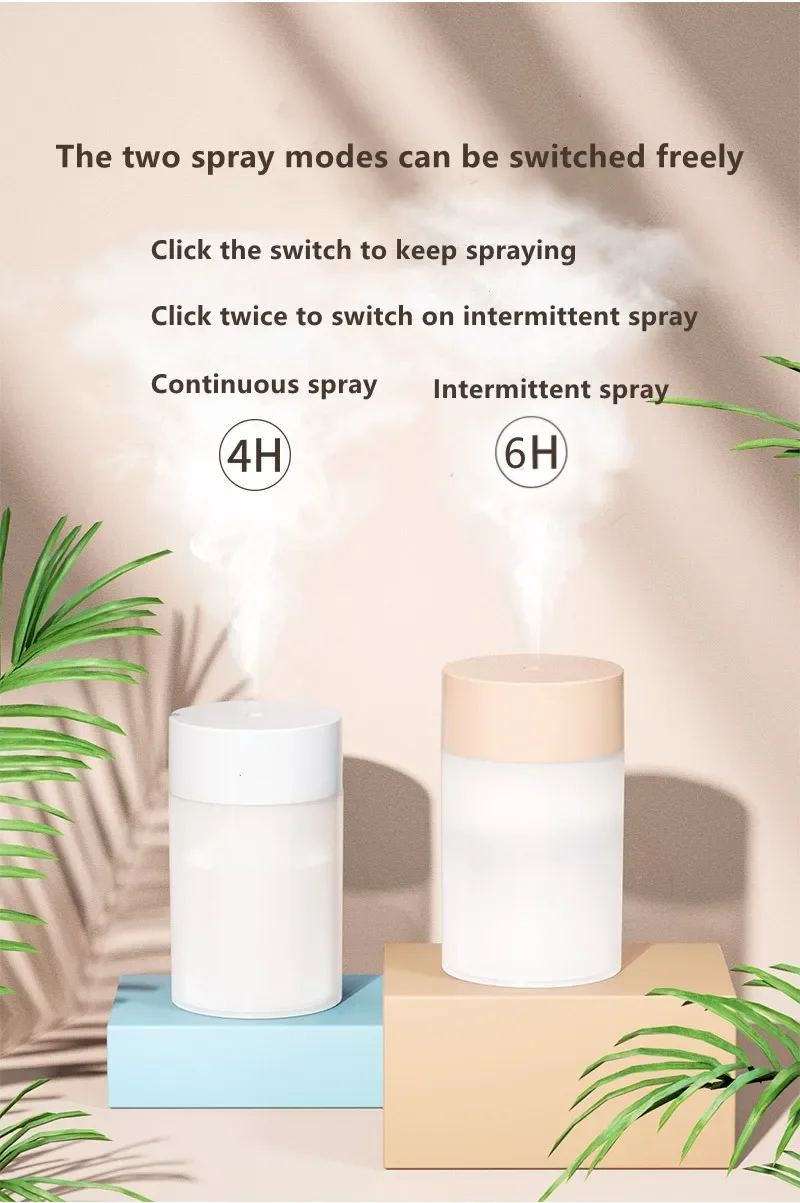 220ML แบบพกพา USB Water DROP Ultrasonic Humidifier สําหรับรถบ้านสํานักงาน