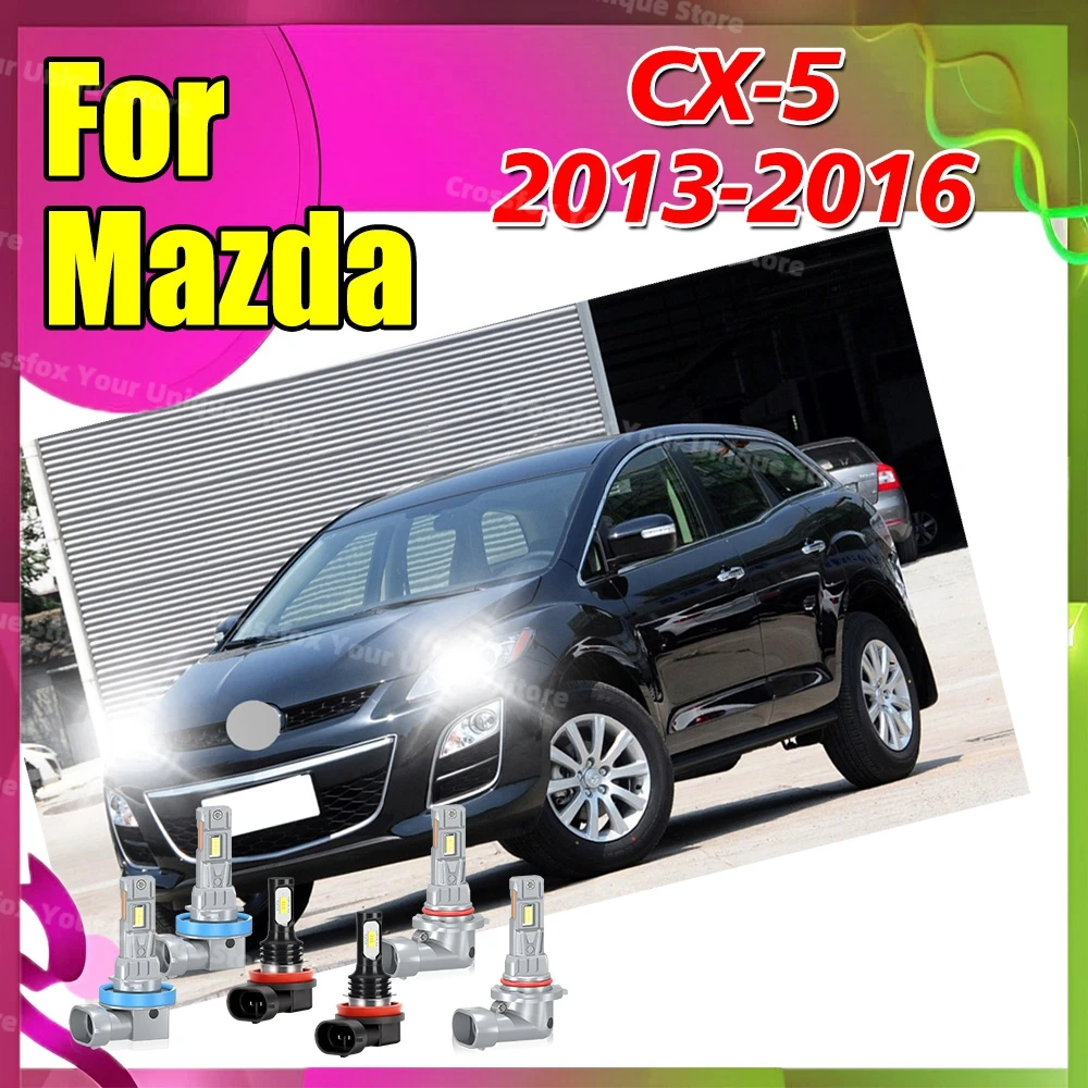

2/6x для Mazda CX-5 CX 5 2013 2014 2015 2016 автомобильные передние светодиодные фары 6000K противотуманные фары 12 В фары 30000LM авто дальнего ближнего света