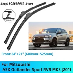 For Mitsubishi ASX Outlander Sport RVR MK3 Front Rear Wiper Blades Brushes Cutter Accessories J U Hook 2010-2019 2010 2011 2012