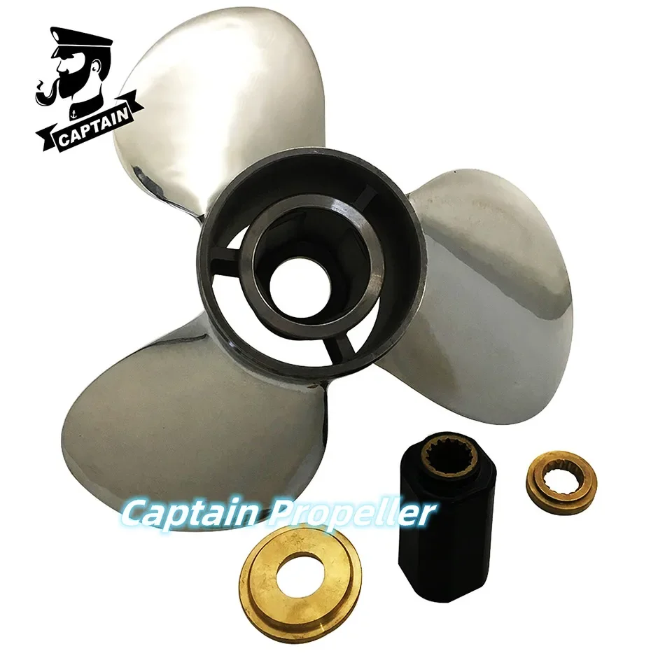 Captain Propeller Fit Evinrude&Johnson Outboard Engines 90-300HP Stainless Steel 15 Tooth Spline RH 14 1/2x19