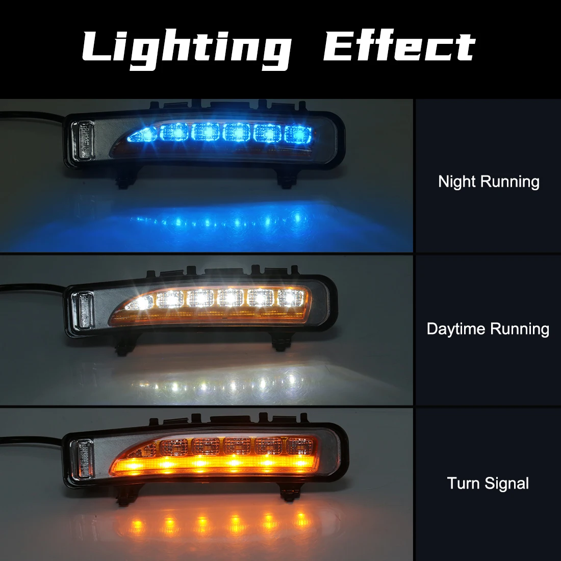 Car LED Daytime Running Light DRL For Ford Edge 2009 2010 2011 2012 2013 2014 Dynamic Turn Signal White Yellow Blue Fog Lamp 12V