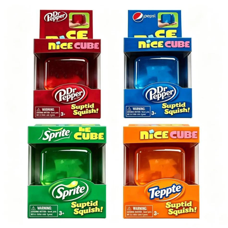 Trendiges Würfel-Squish-Spielzeug, Weiches Sprite-Quetsch-Stressabbau-Fidget-Spielzeug, Sensorisches Spielzeug für Kinder & Erwachsene