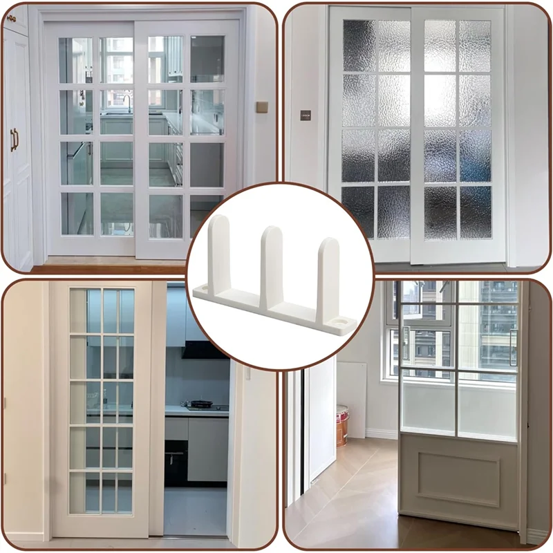 ABKW-Guia de piso inferior de porta deslizante ABS universal, pacote com 4 para armários de portas de 1-3/8 de polegada de espessura