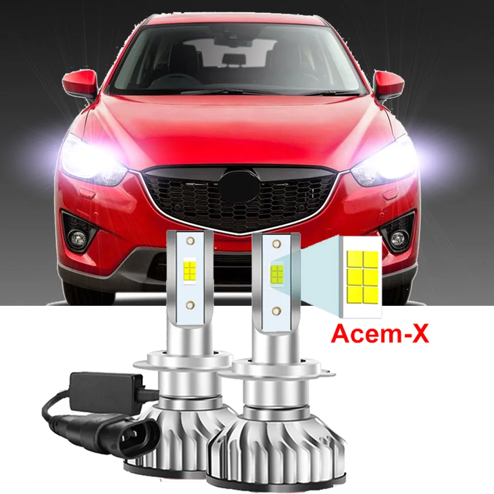 2Pcs Car LED Headlight Bulbs For Mazda CX-5 CX5 2013 2014 2015 2016 (fit model without drl )High Low Beam Canbus 6500K