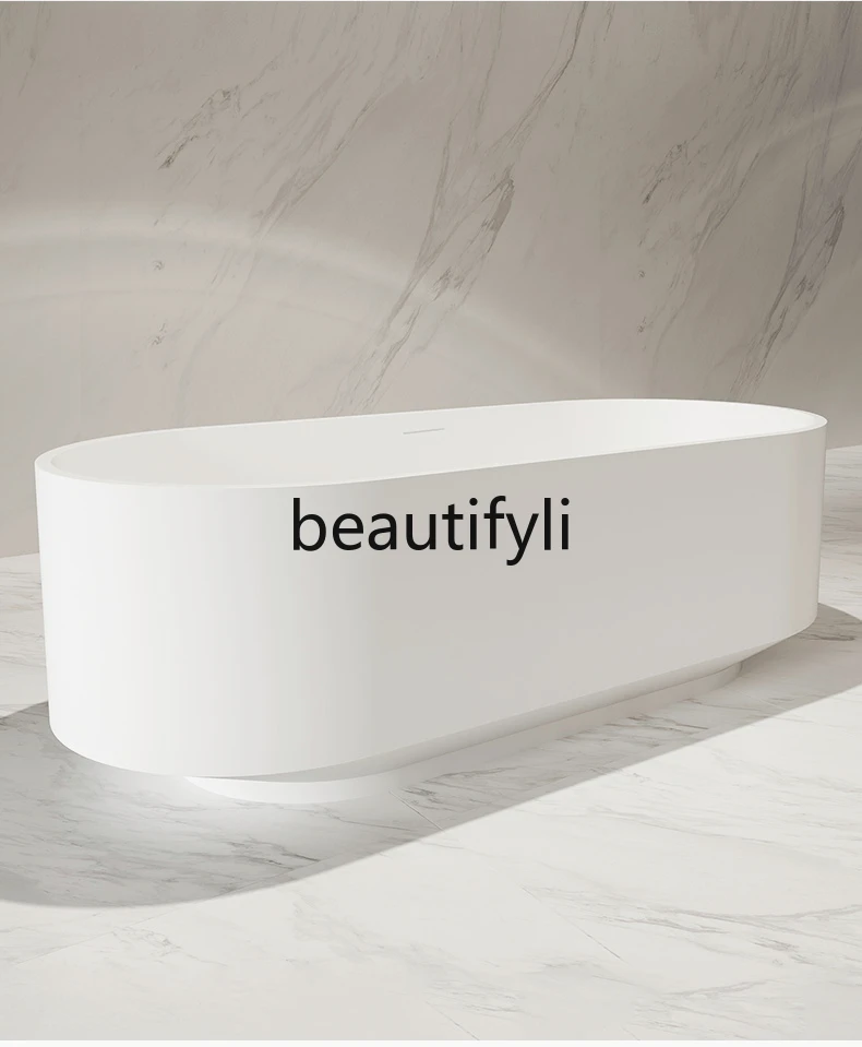 Artificial stone Japanese large capacity bathtub oval bathtub