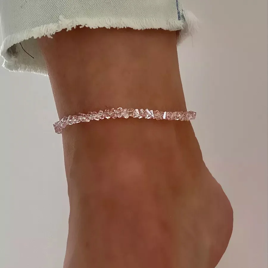 Retro Sweet Shining Crystal Chain Foot Chain 2025 Simple Creative Sweet Girl Fashion Romantic Charm Jewelry Gift
