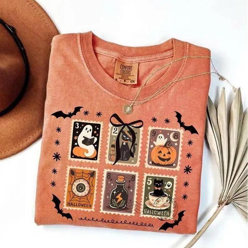 Halloween Ghost Bat  Hoodie Women's Casual Sportswear Three-piece Set No Brand Registered Trademark Spring 2025