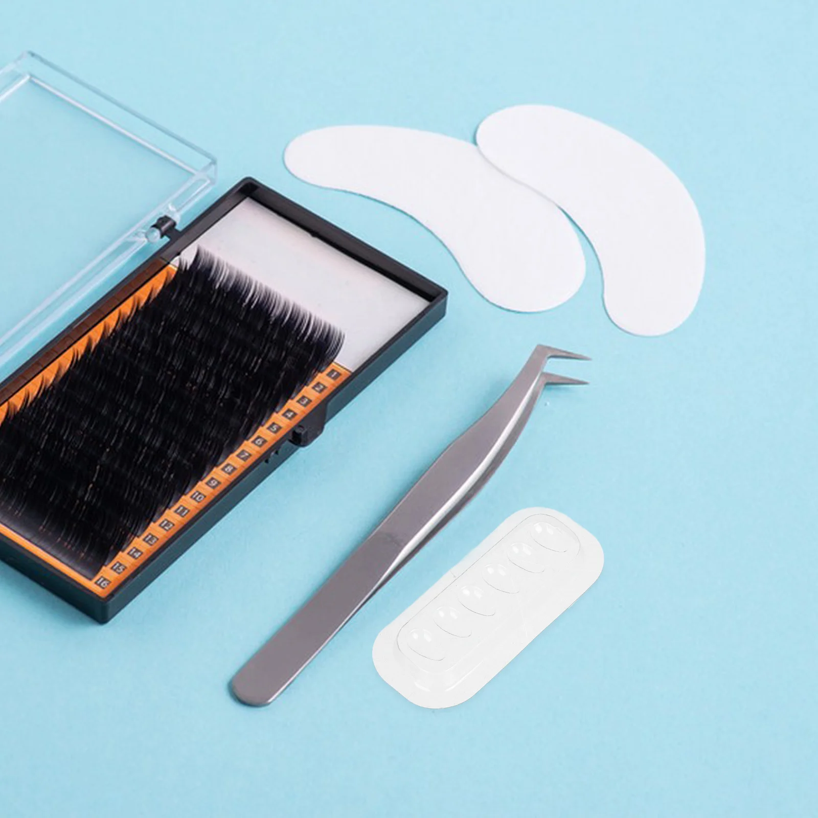 

100pcs Eyelash Extension Tool False Lashes Glue Container Transparent Plastic Tray Holder Durable lash glue cup salon use makeup
