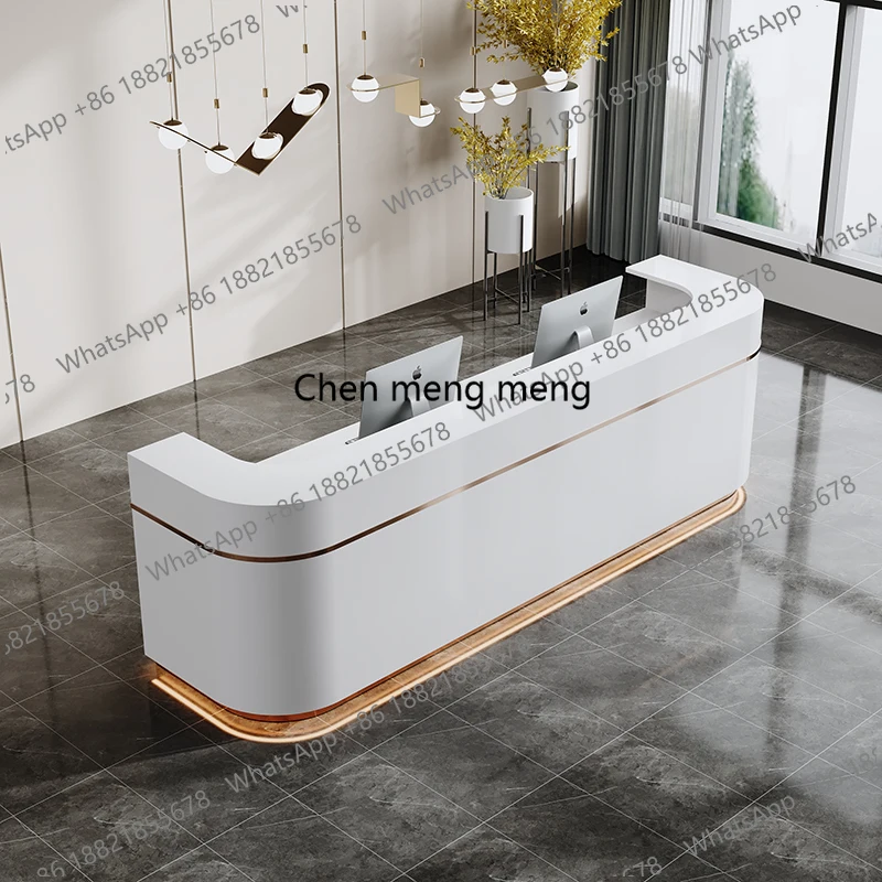 

Company Welcome Reception Desk Industrial Service Commericial Promotion Office Business Desk Modern Beautician Display Furniture
